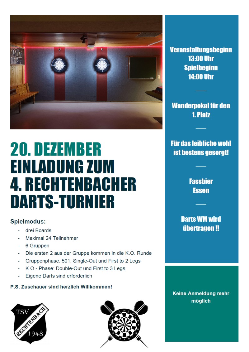 Dartsturnier TSV Rechtenbach