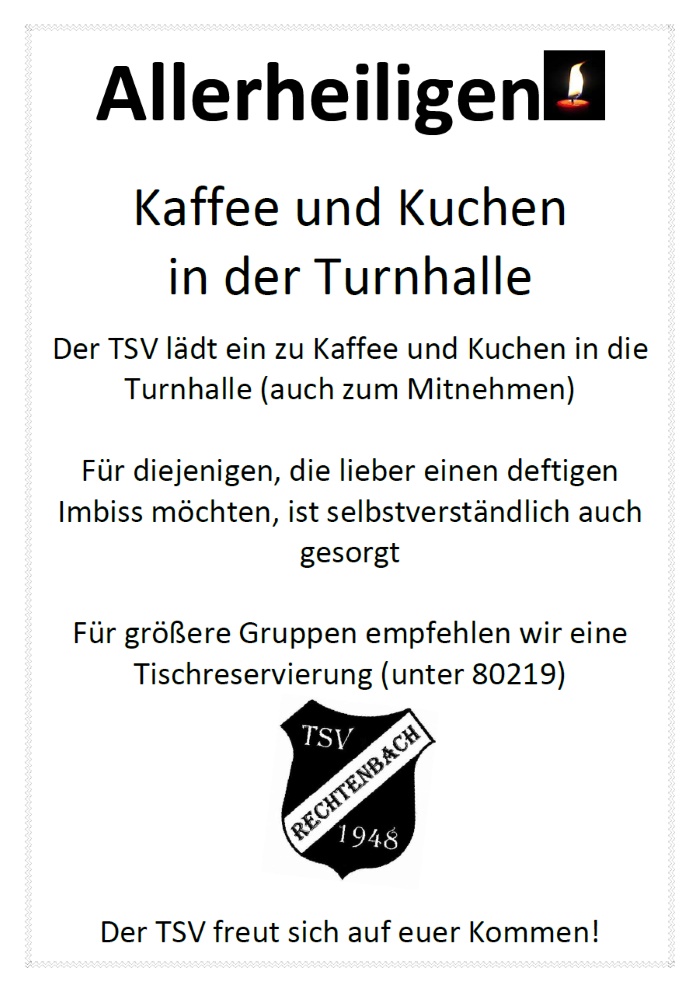Allerheiligen Kaffee TSV Rechtenbach 2025