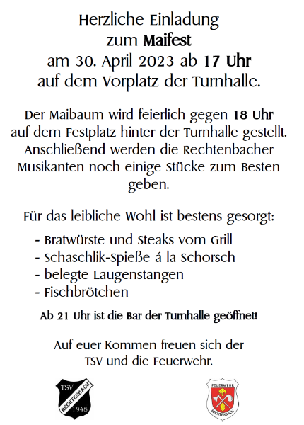 Maifest TSV Rechtenbach 2023