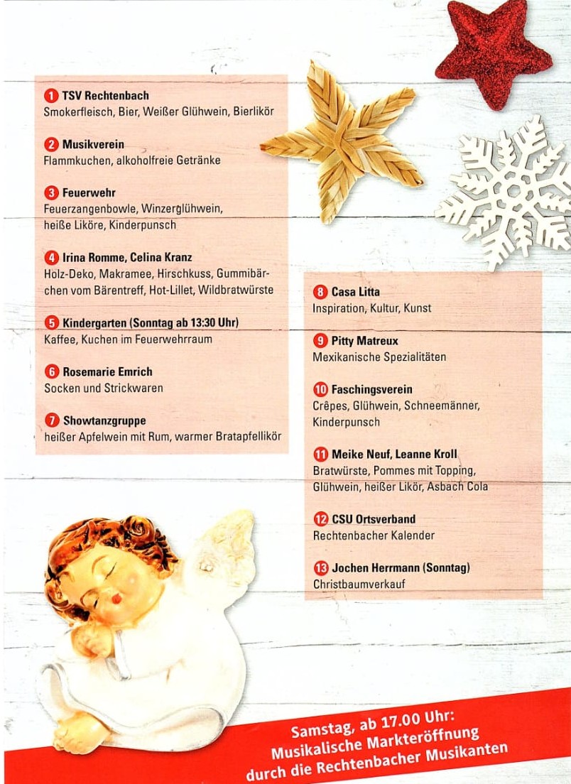 Flyer Weihnachtsmarkt Rechtenbach 2024 Rückseite